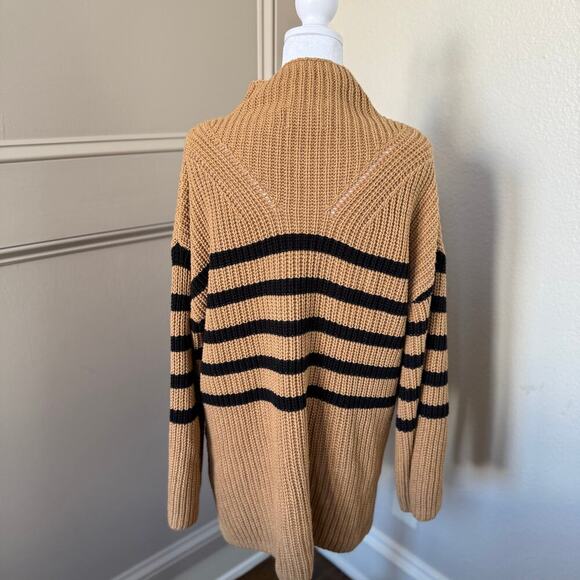 Old Navy Cozy Mock-Neck Tunic Sweater Tan and Black Size Large -K0191 - Picture 3 of 6
